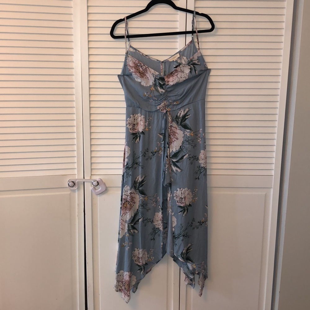 Promesa floral blue shorts romper dress medium